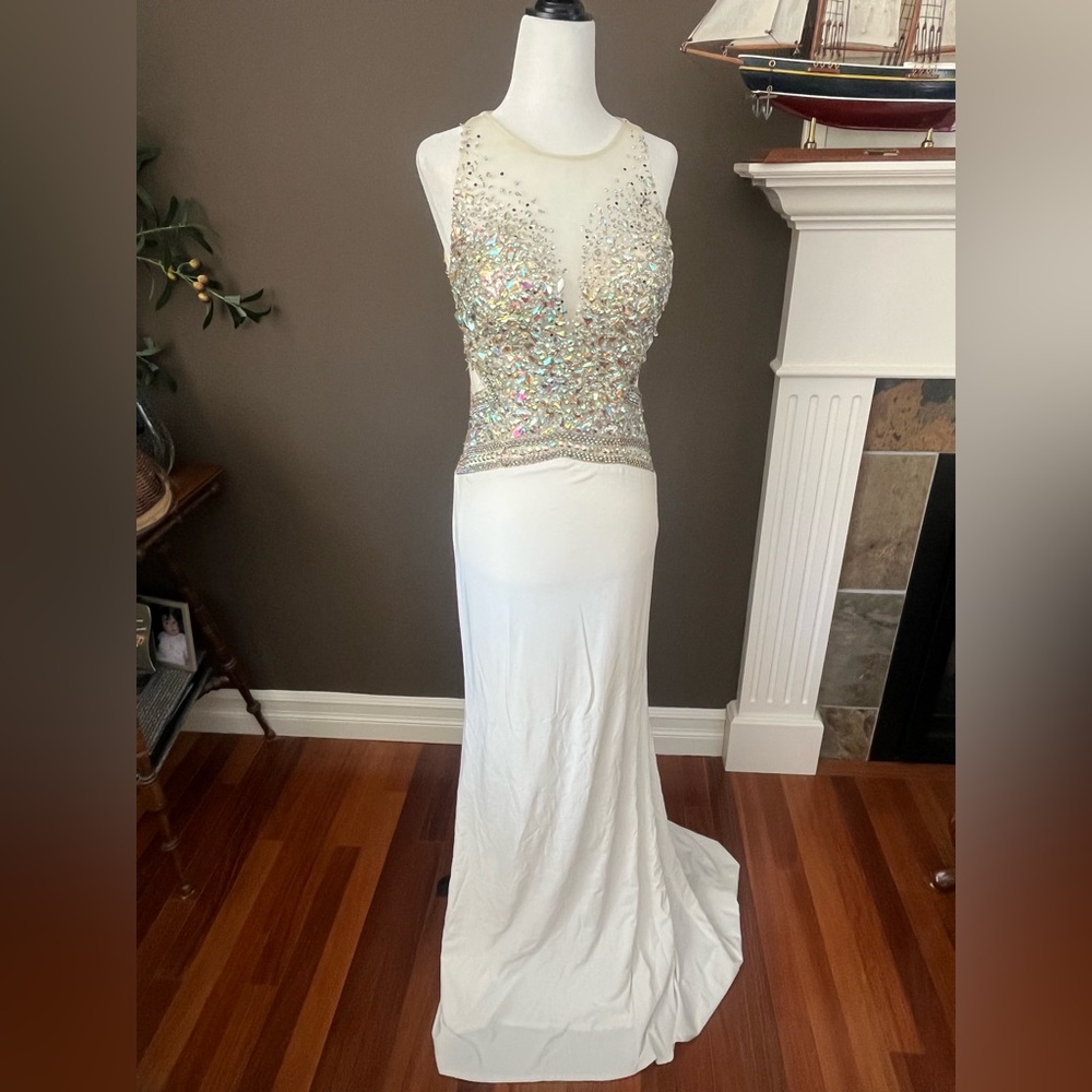 Blush White Gown with Silver Accents